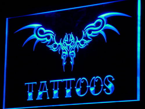 Tattoos Wing Art Display Bar Neon Light Sign